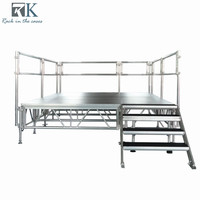 Scène de concert portable, plateforme modulaire détachable en aluminium, podium pour événements de mariage