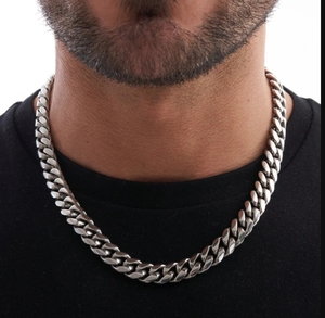 Inspire Jewelry en acier inoxydable Hiphop Punk Band Curb 12mm Cuban Chain Link Collier pour hommes Plaqué <span class=keywords><strong>or</strong></span> Mariage Fête des pères - Product Image 4