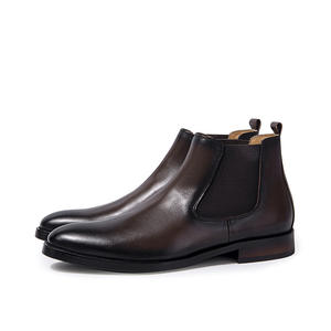 <span class=keywords><strong>Botas</strong></span> Chelsea de piel de becerro con estilo italiano para hombre, zapatos tobilleros sin cordones, <span class=keywords><strong>botas</strong></span> Martin de piel de vaca de capa superior, zapatos formales de vestir - Product Image 3