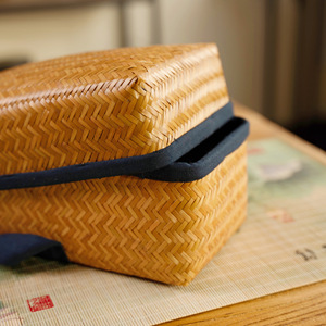 <b>Bamboo</b> Woven Tea Storage Box Rectangle Handmade Nan <b>Bamboo</b> Craft Gift Packaging Living Room Use - Product Image 3