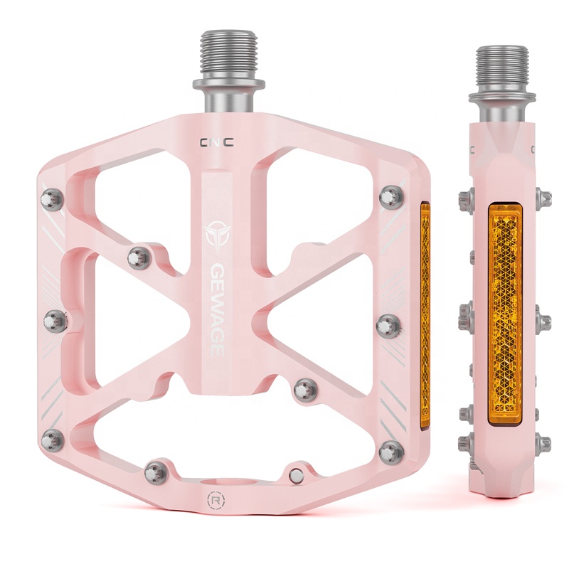 GEWAGE Ultralight Pink and White Color 3 Bearing MTB BMX Pedals