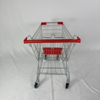 Carrito de Compras para Supermercado del Mercado Asiático, Carrito de Compras de Gran Volumen, Carrito de Acero con Ruedas