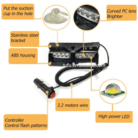 Luz de advertencia para salpicadero de coche, luz LED de emergencia de 8W para vehículo de utilidad, camión de remolque y construcción