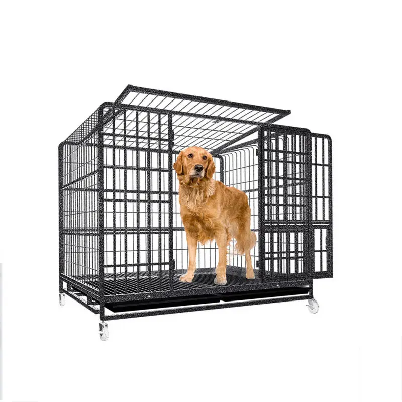 Custom wholesale kennel 3 sizes 30 inch 36in black stainless mesh panel pet cage portable puppy playpen