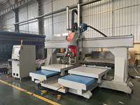 Machine de fraisage CNC industrielle 5 axes à double table, moteur de broche 9 kW, commande ATC, Mach3/Syntec/DSP RichAuto NC Studio PLC