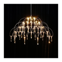 Ciel dôme parapluie lustre en cristal luciole étincelle boule Restaurant lampe Art créatif Design sens lampe de Table ronde