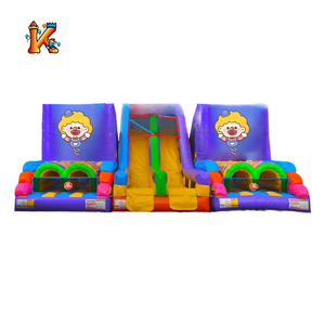 Tema de payaso de circo Kiddohop, carrera de obstáculos inflable, fiesta, Carnaval, escalada, túneles de pared, toboganes emergentes para entretenimiento infantil - Product Image 2