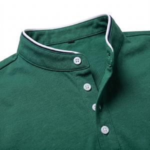 Fashion Men Stand <b>Collar</b> <b>Shirt</b> Casual Short Sleeve Mandarin <b>Collar</b> <b>T</b> <b>Shirt</b> Slim Fit Golf Tops Wholesale Custom Logo - Product Image 2