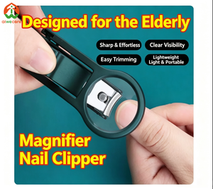 Coupe-ongles médical gerontologique pour soins à domicile, avec poignée ergonomique antidérapante pour <span class=keywords><strong>mains</strong></span> faibles, loupe 2,5X, coupe-ongles d'orteils anti-éclaboussures, aides à la mobilité Aiwecare pour seniors - Product Image 4