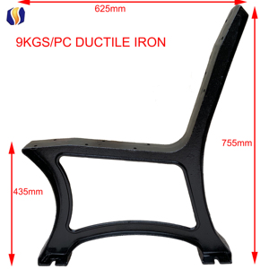 مقعد حديقة كلاسيكي من الخشب والحديد الزهر مع أرجل - Product Image 4