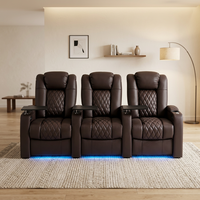 Canapé moderne pour salon, trois places, en cuir véritable, inclinable électriquement, réglable, extensible, avec mousse à mémoire de forme, USB, structure en bois, pour la maison