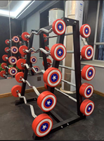 Barre droite commerciale en acier revêtu de polyuréthane avec poids intégré 10-55 kg pour l'entraînement de force en salle de sport