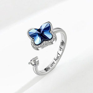 Bagues anti-stress ajustables en gros d'usine, micro-incrustées de zircone cubique, en cuivre plaqué or, bijoux anti-anxiété pour femmes - Product Image 6