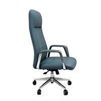Chaise de bureau ergonomique moderne à dossier haut avec base pivotante en métal, chaise de direction de luxe en cuir pour cadre supérieur