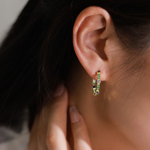 Juego de Anillo y Pendientes de Plata de Ley S925 con Circonitas, Estilo Retro Francés de Alta Gama con Textura Dorada para Mujer - Product Image 6