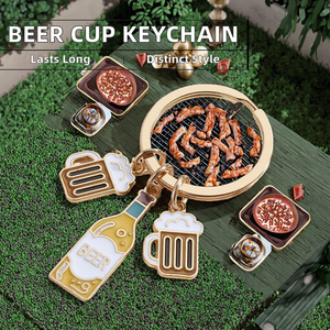 BeRich Men's/Women's Enamel Alloy Card Grabber Key Chain Beer & Red Wine Bar Souvenir & Handbag Accessory <b>Gift</b> - Product Image 2