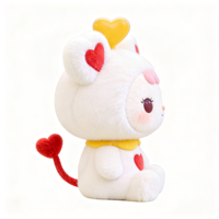 Peluche Mascotte Personnalisée avec Queue Décorée de Cœur Rouge, Jouets en Peluche Personnalisés, Fabricant de Peluches sur Mesure
