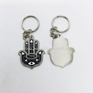 Porte-clés amulette à main hamsa personnalisé, breloques du moyen-orient, israël, bijoux turcs, 5 pièces - Product Image 2