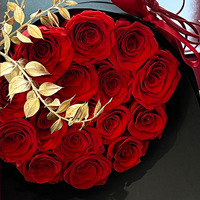 Bouquet de fleurs éternelles préservées, cadeau pour la Saint-Valentin, mariage, anniversaire, remise de diplôme, rose faite à la main