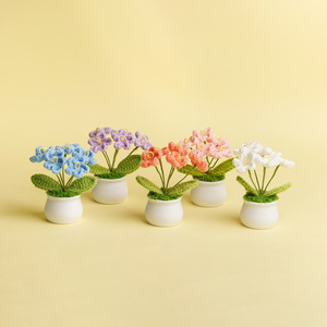 Hortensias Tejidas a Crochet en Maceta de 12 cm, Decoración para el Hogar de Plástico, Regalo para el Día de San Valentín - Product Image 2