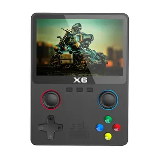 X6 휴대용 레트로 미니 게임 콘솔 3.5 인치 IPS 디스플레이 컨트롤러 연결 지원 ATJ22735 32 비트 RISC 어린이 선물