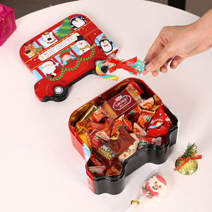 Caja de Almacenamiento Metálica Navideña con Diseño de Coche de las Artes Místicas, Roja, para Dulces, Galletas, Regalos, Organizador, Caja del Tesoro para Niños - Product Image 2