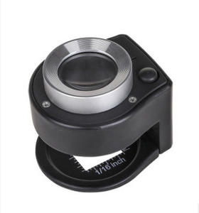 Miroir en tissu textile entièrement métallique SuoLan avec grille imprimée, trou de vision, détecteur de monnaie à 3 <span class=keywords><strong>LED</strong></span>, règle graduée et loupe - Product Image 3