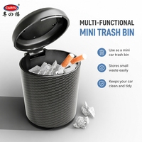 Cendrier universel pour voiture, texture en fibre de carbone, ouverture à une touche, sans odeur, mini poubelle portable pour porte-gobelet de console AC-820