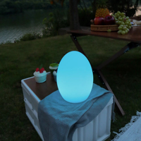 RGB LED Eier lampe Wiederauf ladbare farbwechsel nde Nachtlicht Wasserdichte tragbare Kunststoff Tisch lampe Fernbedienung für Bar Party