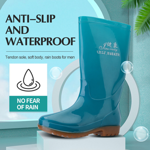 Nieuwe Mode Vrouwen Schoenen Groene Pvc Hak Laarzen Waterdichte Lange Vrouwen Regenlaarzen Te Koop - Product Image 2