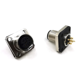 M12 산업용 자동 2~17핀 DIN 타입 IP67 패널 장착 커넥터 원형 플랜지 A/B/D 코드 2A 자동차용 남성 여성 소켓 - Product Image 3