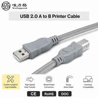Câble d'imprimante USB 2.0 de 5 m, mâle A vers mâle B, 3A, charge rapide, cordon de données pour ordinateur