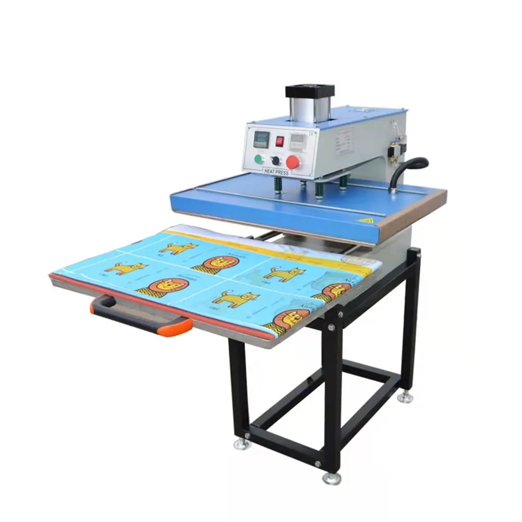 100*120CM Hydraulic Drawer Out Heat Press Machine For Aluminum Glass Ceramic Plate Sheet Fabric Flag Carpet T-shirt Short