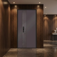 Portes d'entrée doubles automatiques en alliage d'aluminium anti-effraction et anti-balles Lukliving pour villa