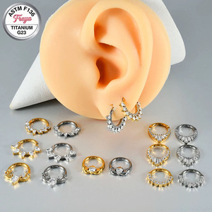 Freya Septum Burun Piercing Takısı İnek Burun Halkaları Zirkon Gümüş Renk Sığır Burun Halkası Segment Labret Piercing Kulak Lobe Küpeleri - Product Image 2