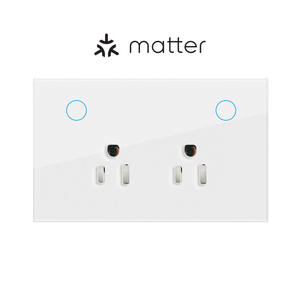 Prise murale intelligente Matter avec panneau en verre trempé, design tactile Tuya, connectivité Wi-Fi, conforme aux réglementations américaines, australiennes et vietnamiennes - Product Image 3