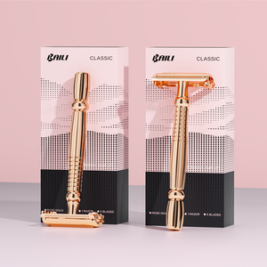 Dài Xử Lý 4.78in Nhật Bản Lưỡi Dao Cạo Đôi Cạnh Mài Vàng Phụ Nữ Twist Bướm Mở An Toàn Dao Cạo Cạo Kit - Product Image 2