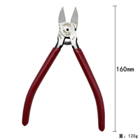 Fournitures d'outils pour bijoux Série MTC 150mm Pince à poignée en plastique rouge Coupe-fil Lame plate Pince coupante pour bijoux en métal