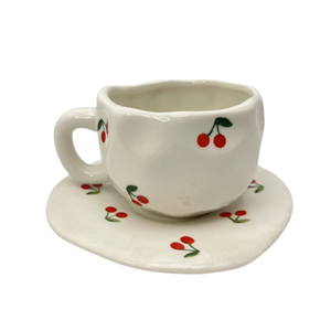 Factory Hot Selling Irregular Handmade Ceramic Cups Coffee Cup and Dish <b>Set</b> Ceramic Mug Porcelain Mugs - Product Image 4