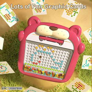 Juego de cartas de rompecabezas Montessori, almohadilla de dibujo de cuentas magnéticas coloridas, tablero de garabatos, juguete educativo para niños en edad preescolar - Product Image 4