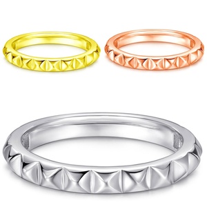 Bagues empilables pour femmes en argent sterling plaqué or et rhodium, serties de pierres, tendance, cadeau de mariage, de fiançailles, de fête, bijoux - Product Image 6