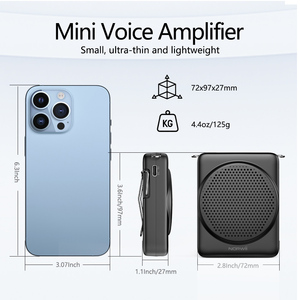 Amplificateur vocal anti-sifflement S368 6W Max, haut-parleur portable jusqu'à 22 heures d'utilisation, entrée micro 3,5 mm pour téléphone portable et tablette - Product Image 6