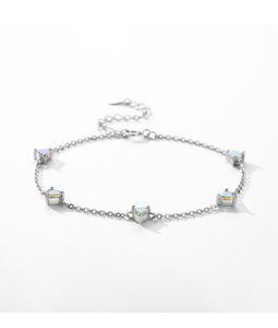 Pulsera de Cadena Plateada en Plata S925 con Cristal Tallado en Triángulo y Diamantes de Imitación, Diseño Geométrico Minimalista, Joyería para Uso Diario de Mujer - Product Image 6
