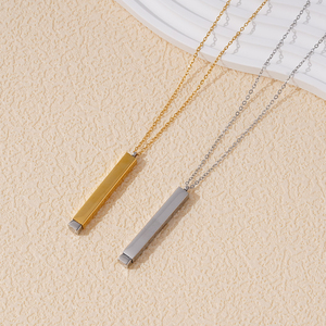 Collana pendente con barra rettangolare in <span class=keywords><strong>oro</strong></span> 18k, - Product Image 4