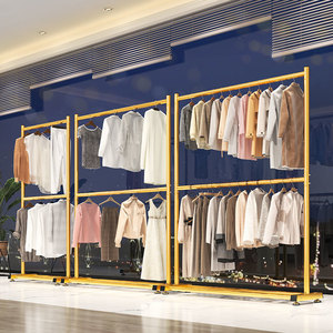 Double-layer clothes rack, floor-standing, for bedroom and home use, popular multi-layer clothes rack, simple two-layer storage - Product Image 5