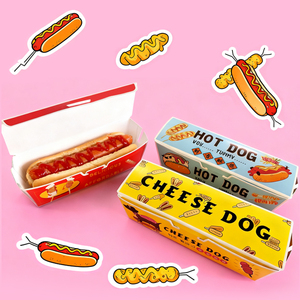 Disposable Paper <strong>Hot</strong> <strong>Dog</strong> <strong>Boxes</strong> White Cardboard Food Containers for Sausages, Cheese <strong>Hot</strong> <strong>Dog</strong> Sticks - Product Image 3