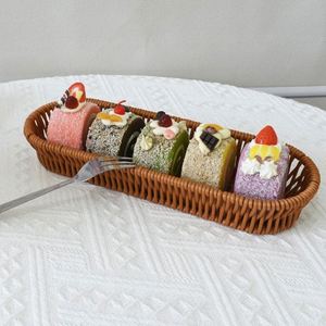 Bandeja de Servir Tejida de Mimbre y Ratán para Mesa de Comedor y Café, Porta Pasteles y Tartas - Product Image 4