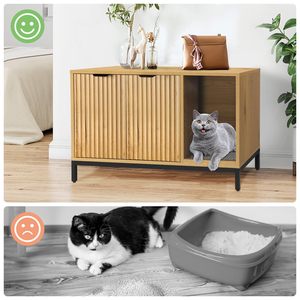 <strong>Cat</strong> <strong>Litter</strong> Box Enclosure <strong>Furniture</strong> <strong>Litter</strong> Box Enclosure with Mat Concealed <strong>Cat</strong> House <strong>Furniture</strong> with Hooks - Product Image 4