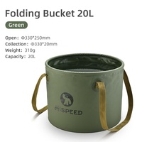 Seau à eau pliable HISPEED certifié BSCI, 10L/20L, conteneur de stockage d'eau pliable