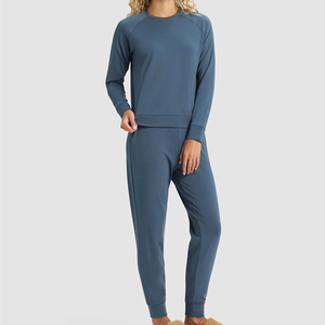 Bamboo Cotton Women's Homewear Organic Jersey Crewneck and Jogger Sets Custom Womens Pyjamas Lounge Wear for Women Clothes